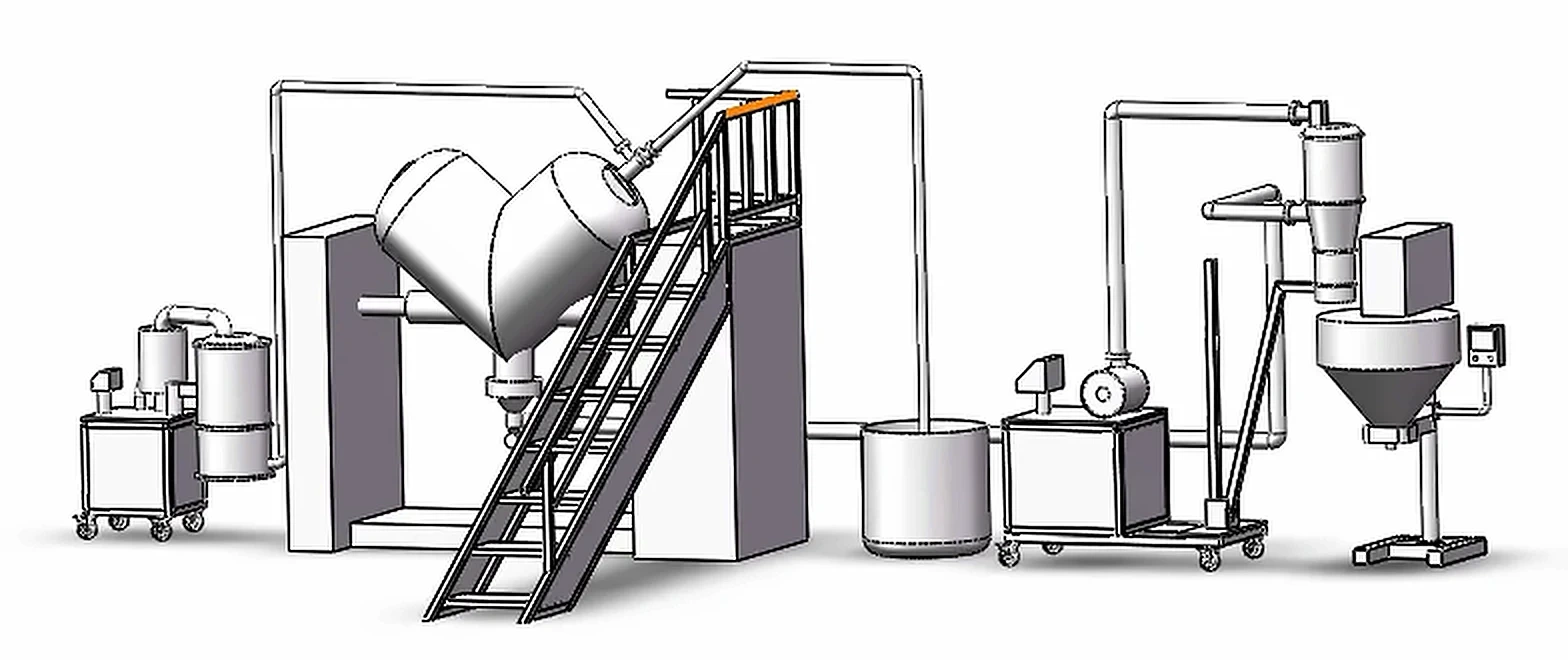 CAD drawing of the mixing line