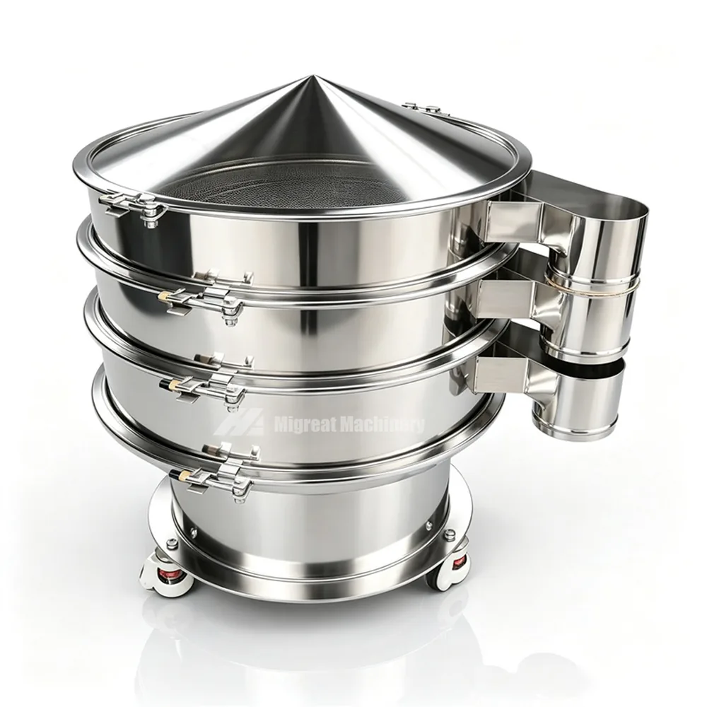 ZS vibrating sifter with several decks and a pointed cover