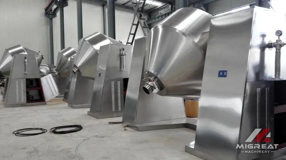 W double cone mixers in the workshop