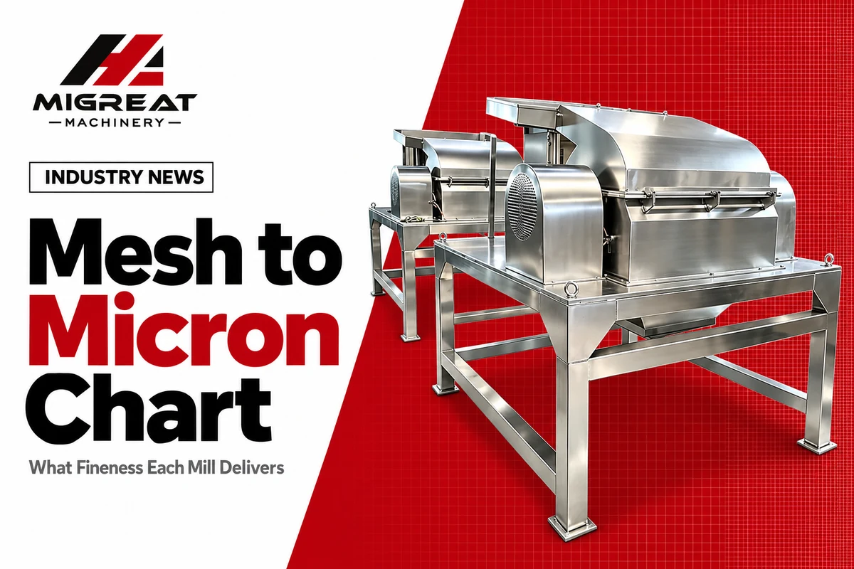 Mesh to Micron Chart for Powder and the Mills That Reach It